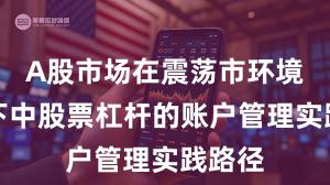 A股市场在震荡市环境背景下中股票杠杆的账户管理实践路径